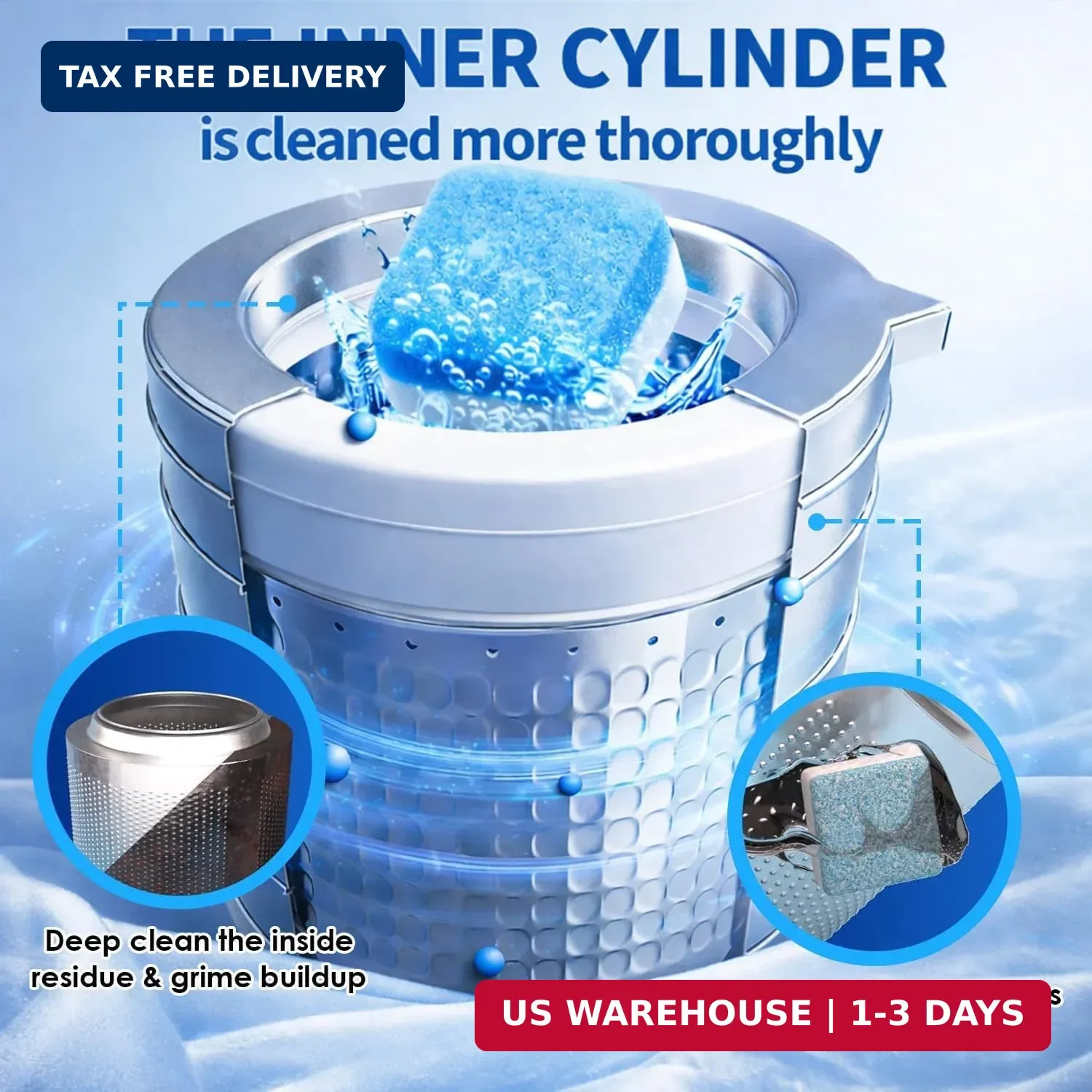 Enzyme Washing Machine Cleaner Tablets (24 Pack) – 2X Power Deep Clean Laundry M