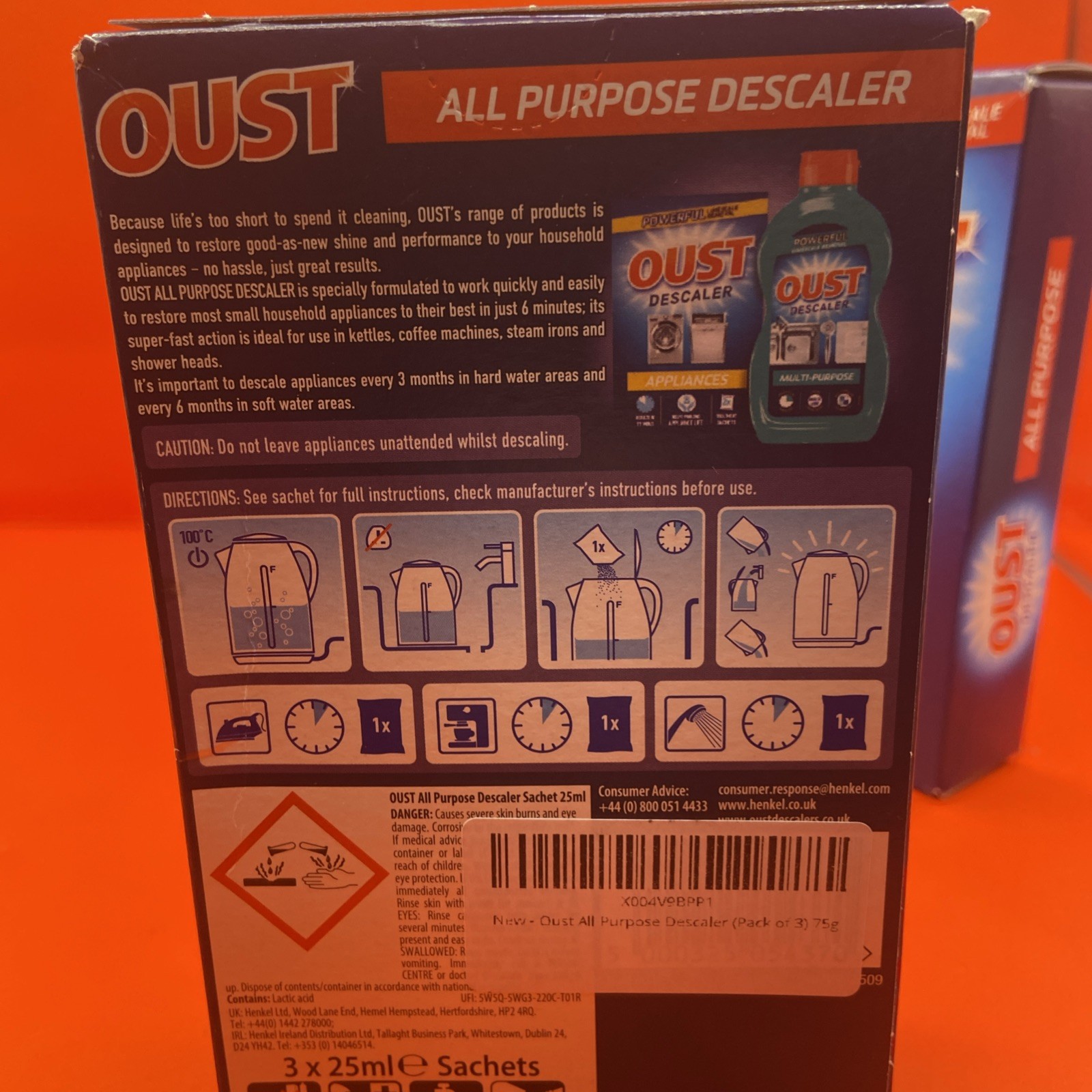 3x OUST All Purpose Descaler Kettle Iron Limescale Remover Cleaner De-Scaler 3pk