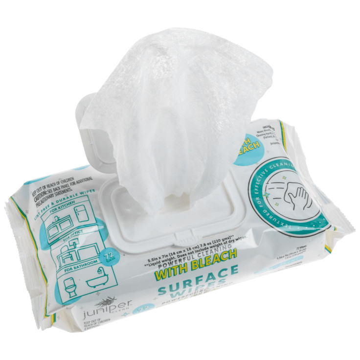 Juniper Clean Multi-Surface Fresh Bleach Scent Wipes – 1 Pack – 72 Count