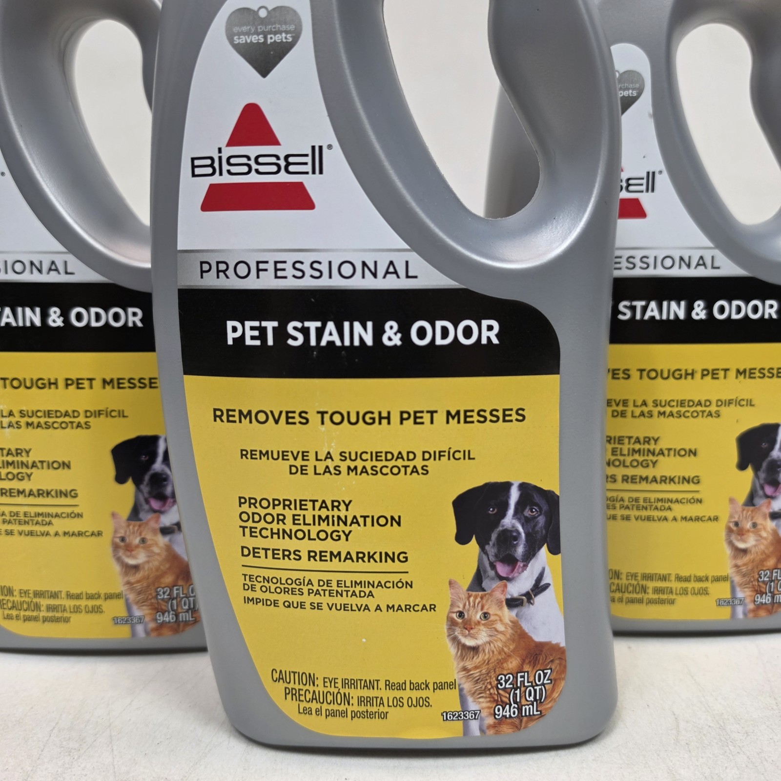 3pcs Bissell PROFESSIONAL PET STAIN & ODOR, 32 FL OZ (1 QT) NEW