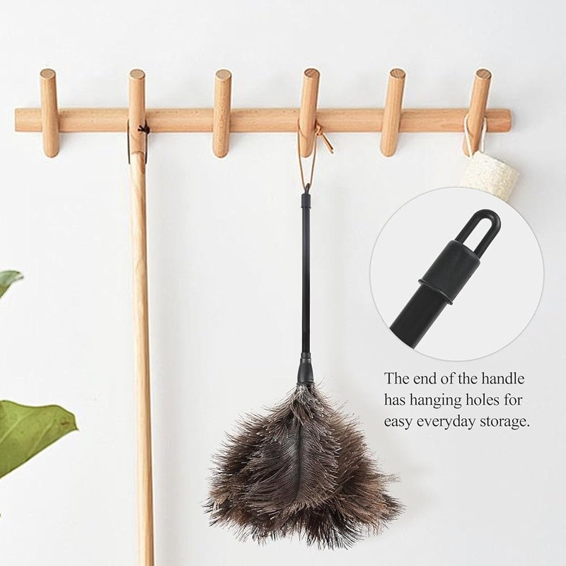 Natural Ostrich Feather Duster Soft & Static Free Cleaning Tool Dusting New