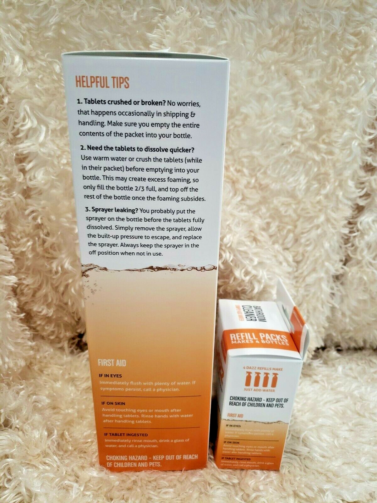 DAZZ Bathroom Cleaner Starter Kit & Refill Packs-Mandarin Orange Lot/2 NEW!