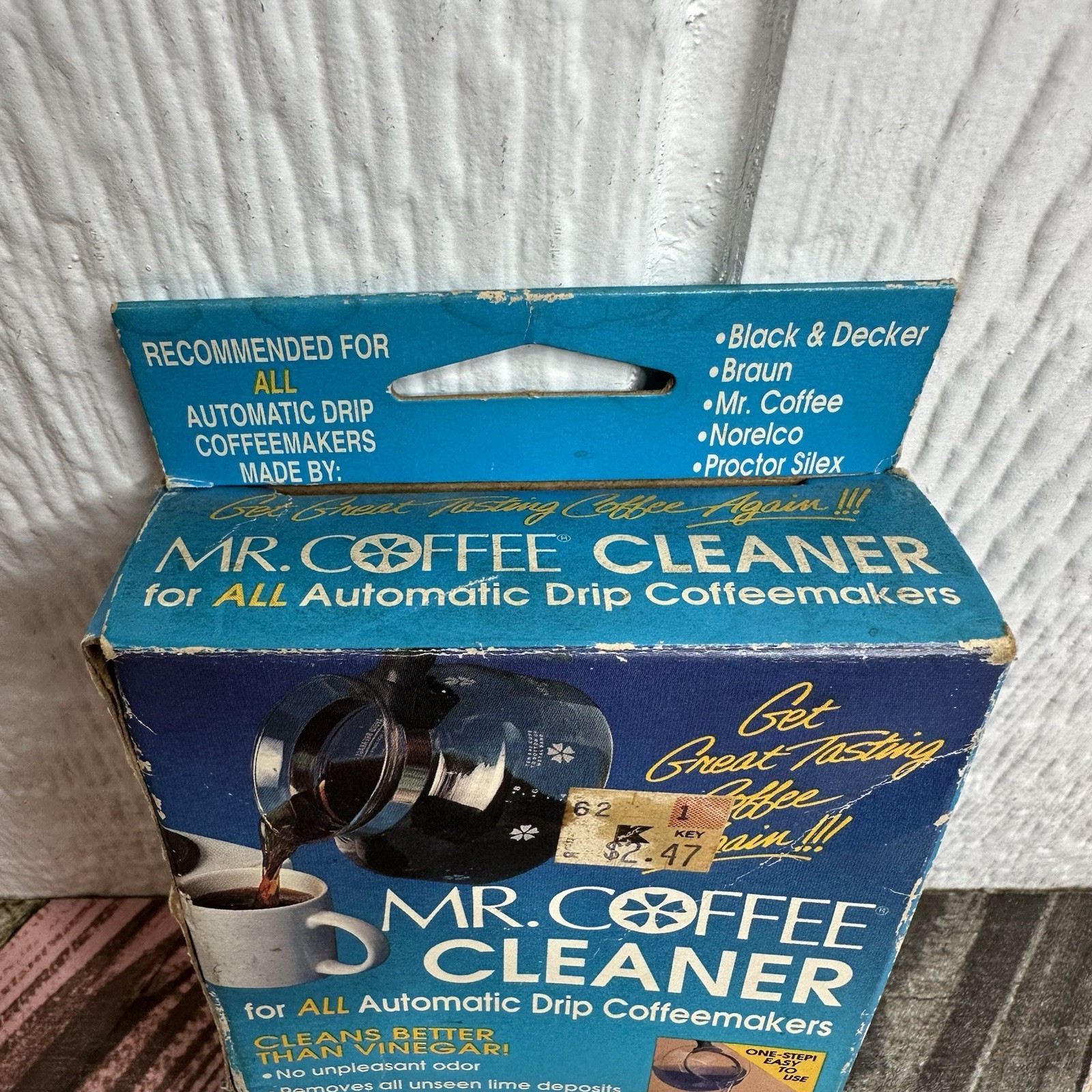 Vintage Mr Coffee Automatic Drip coffee Pot Cleaner, 3-1 oz packets