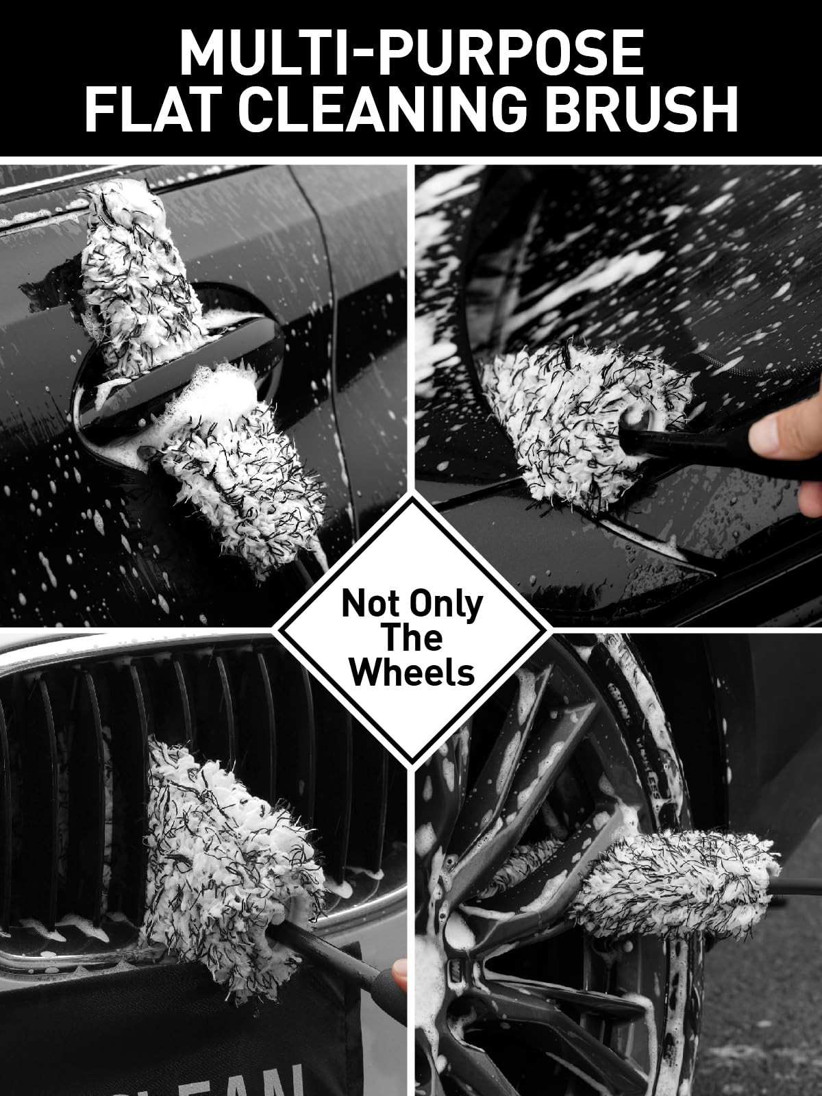 7PCS Car Wheel Cleaning Pro Kit, Tire Brush, Soft-bristled Rim Brush, Microfi…