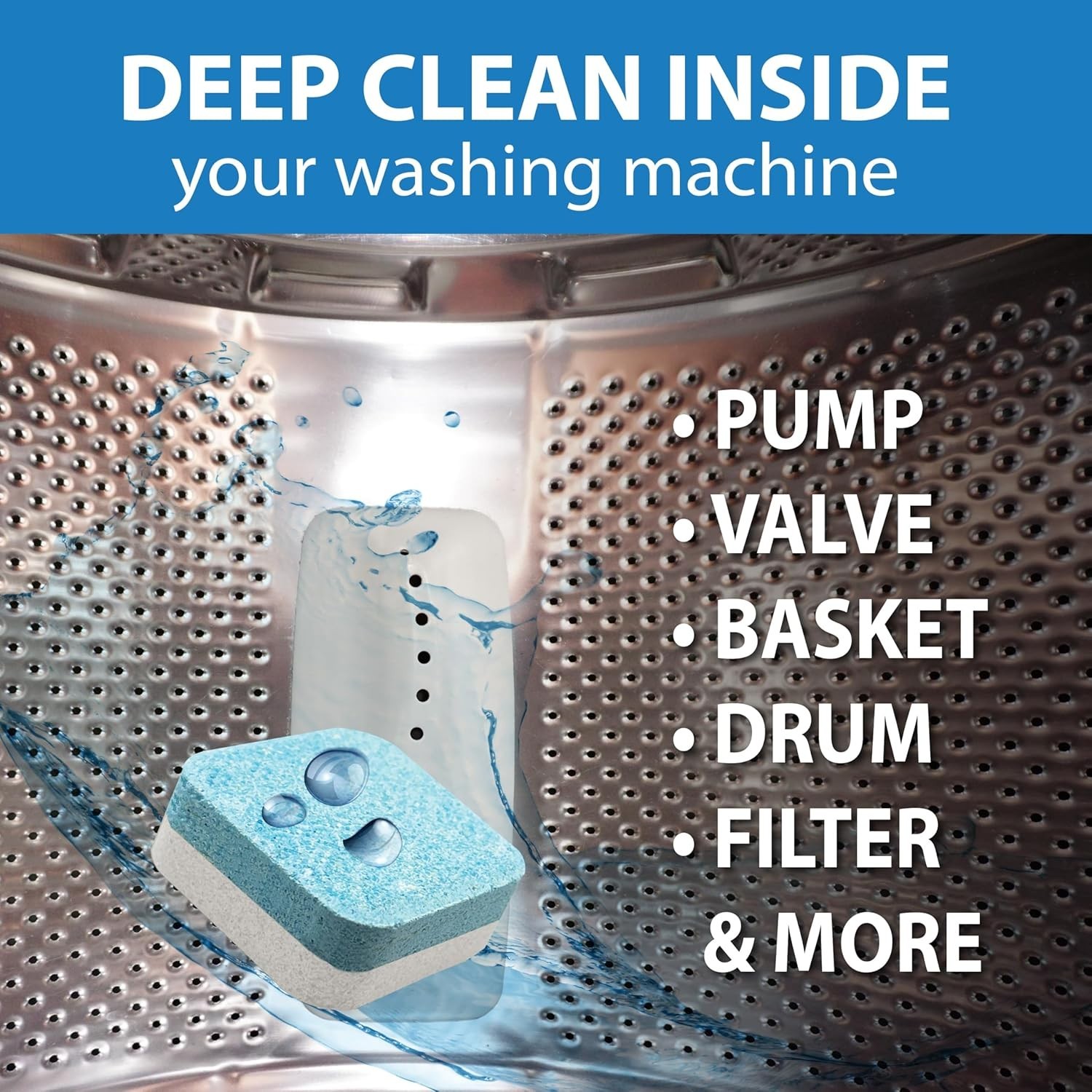 Enzyme-Activated Washing Machine Cleaner Tablets – 12 Unscented Supply