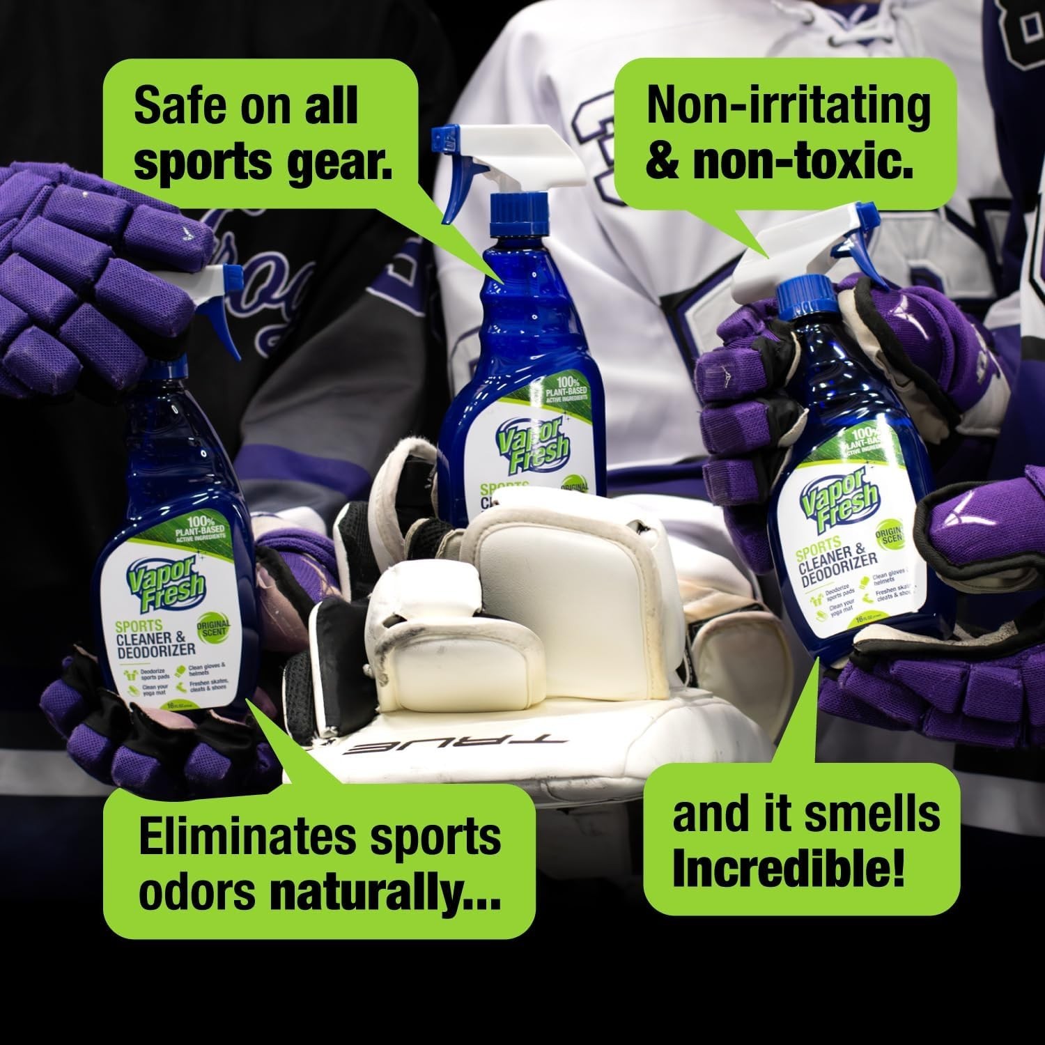 5 ~ Vapor Fresh Sport Spray Gear Odor Eliminator Cleaner Deodorizer Hockey Cleat