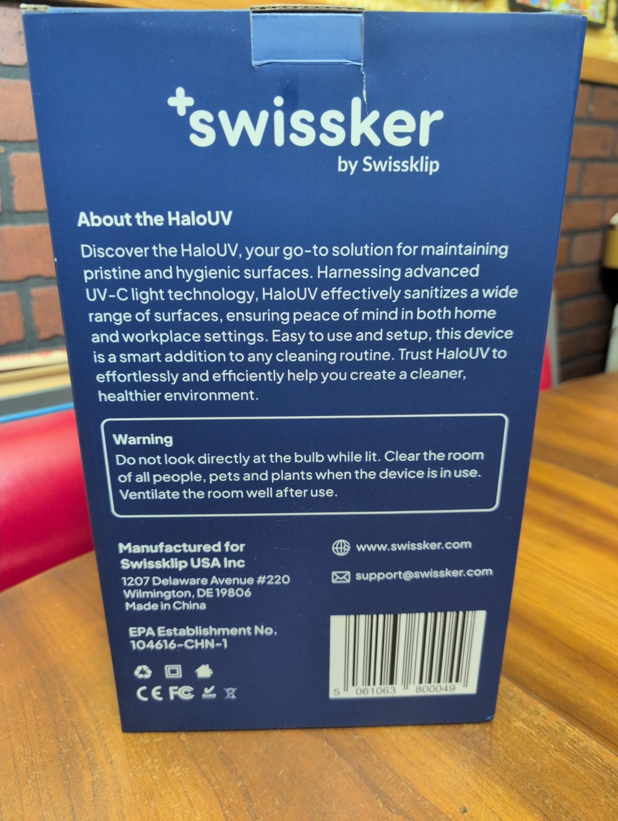 HaloUV Swissker by Swissklip HaloClean UV Original, Home Disinfection Device New