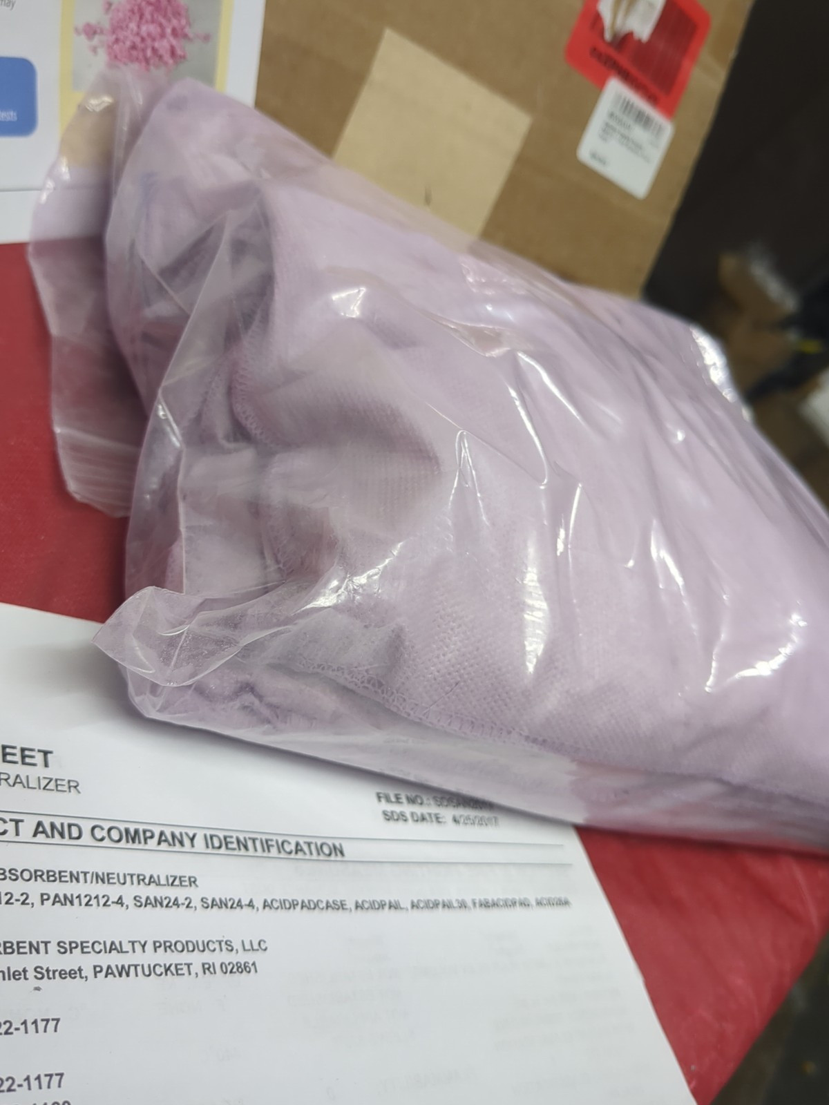 4x Absorbent Specialty PBN1212-4 Base Acid Neutralizer Pillows,Purple Absorbing