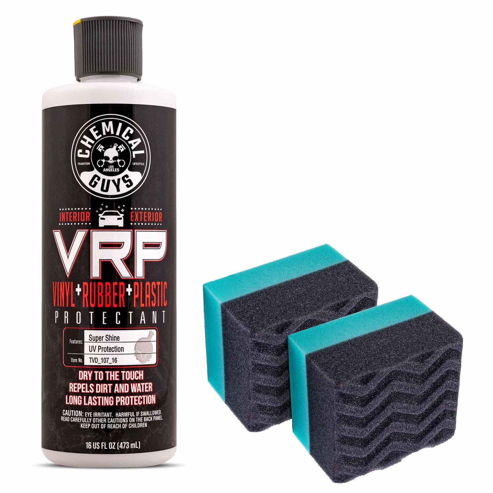 Chemical Guys VRP Protectant & WonderWave Applicators Kit – 16 oz Vinyl,