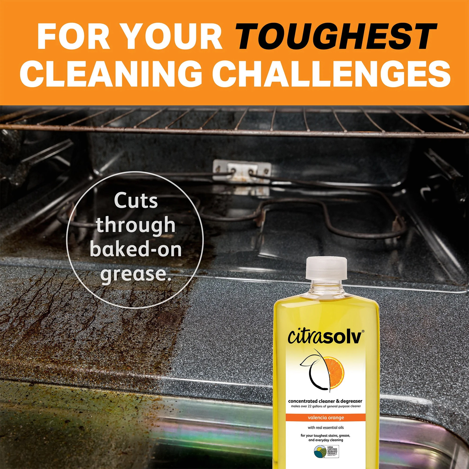 Concentrated Indoor Household Cleaner & Degreaser, Orange, 8 Fl Oz, 6 Count