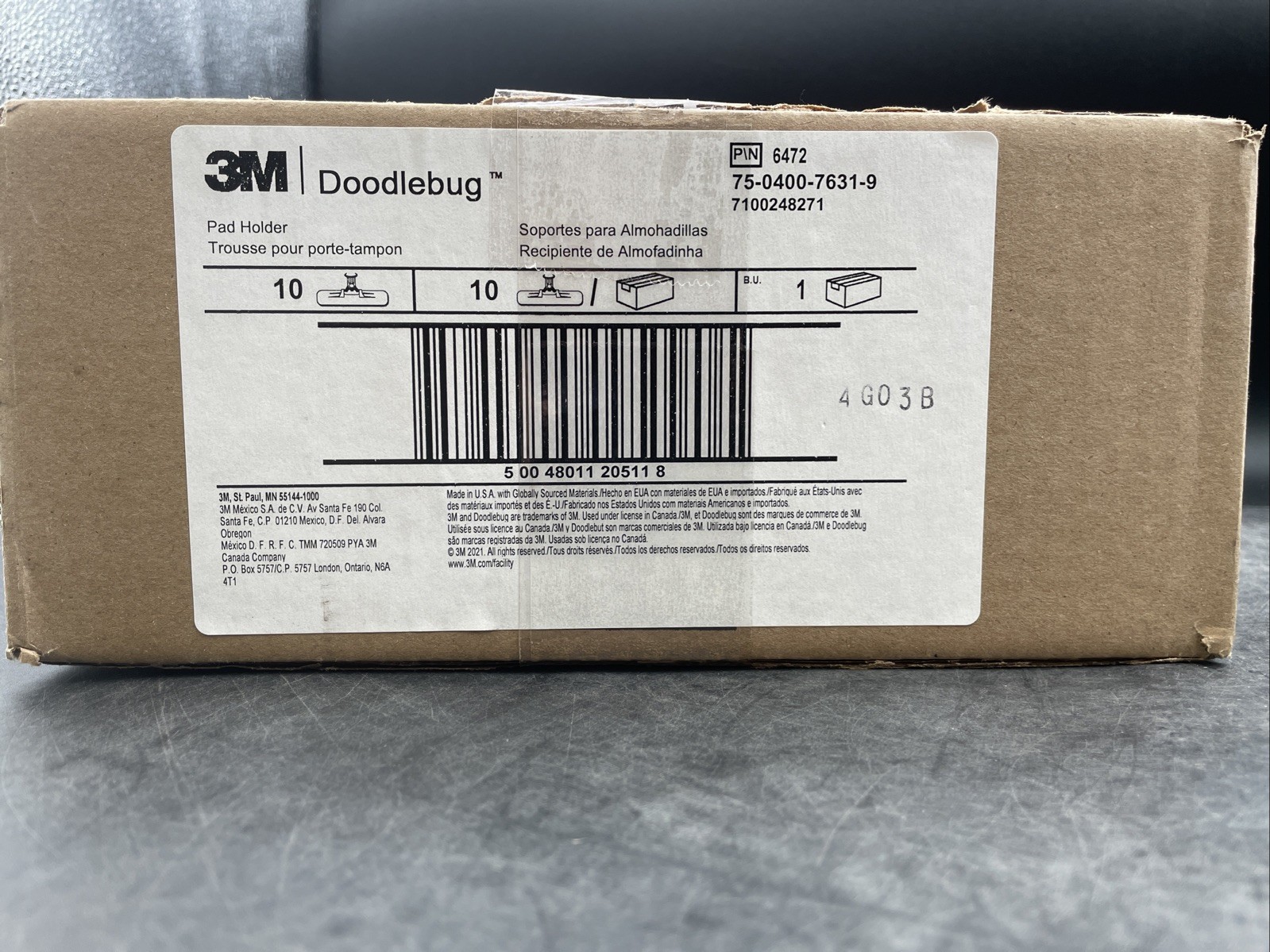 3M Doodlebug Pad Holder [for Threaded Handle]: 1 holder / 3.75 in. x 9 in. Orang