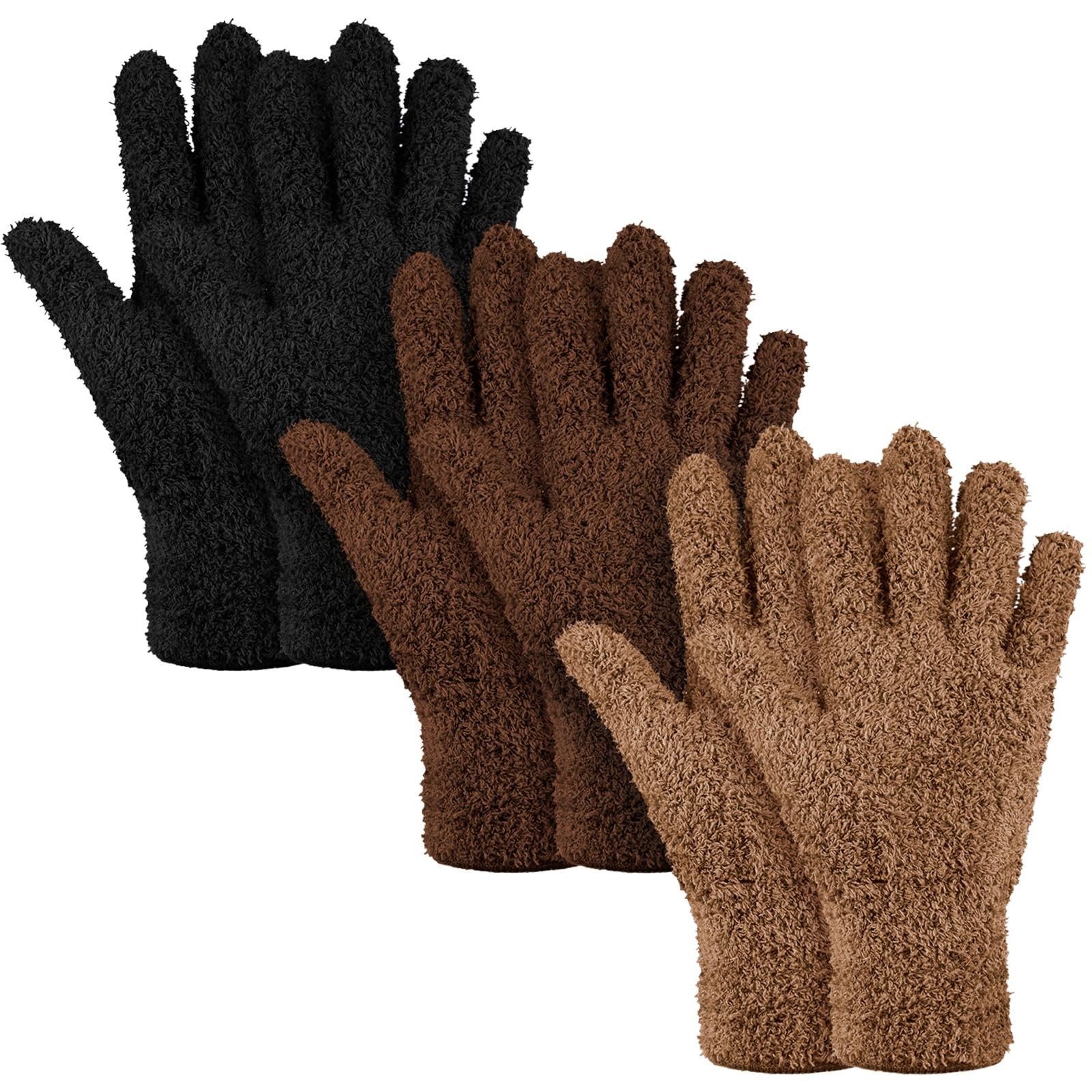 3 Pairs Microfiber Plant Cleaning Gloves Dusting Leaf Furniture Dust Cleaner