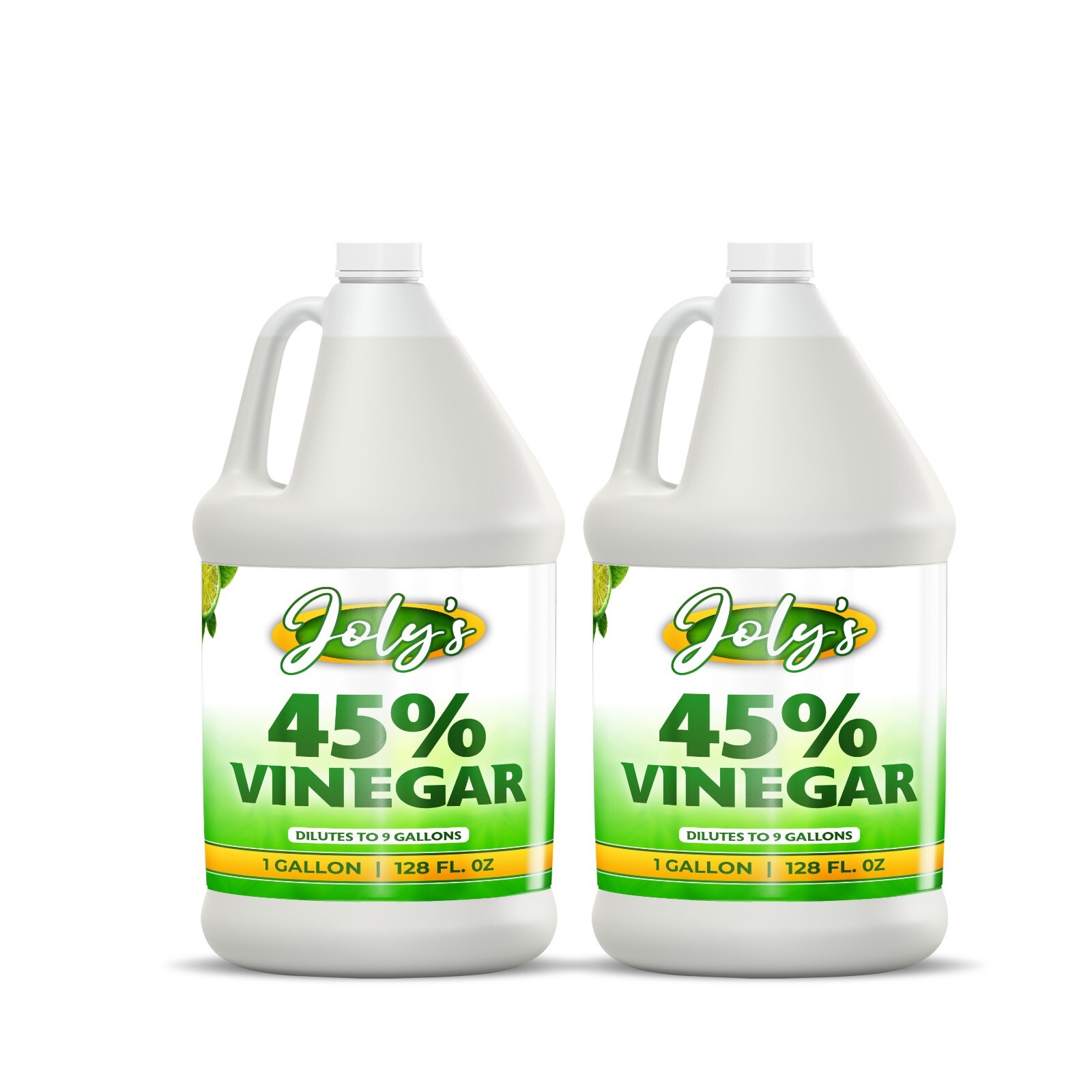 Joly’s 45% Vinegar, 1 Gallon (128 fl oz), Concentrated Cleaning-Vinegar (Pack 2)
