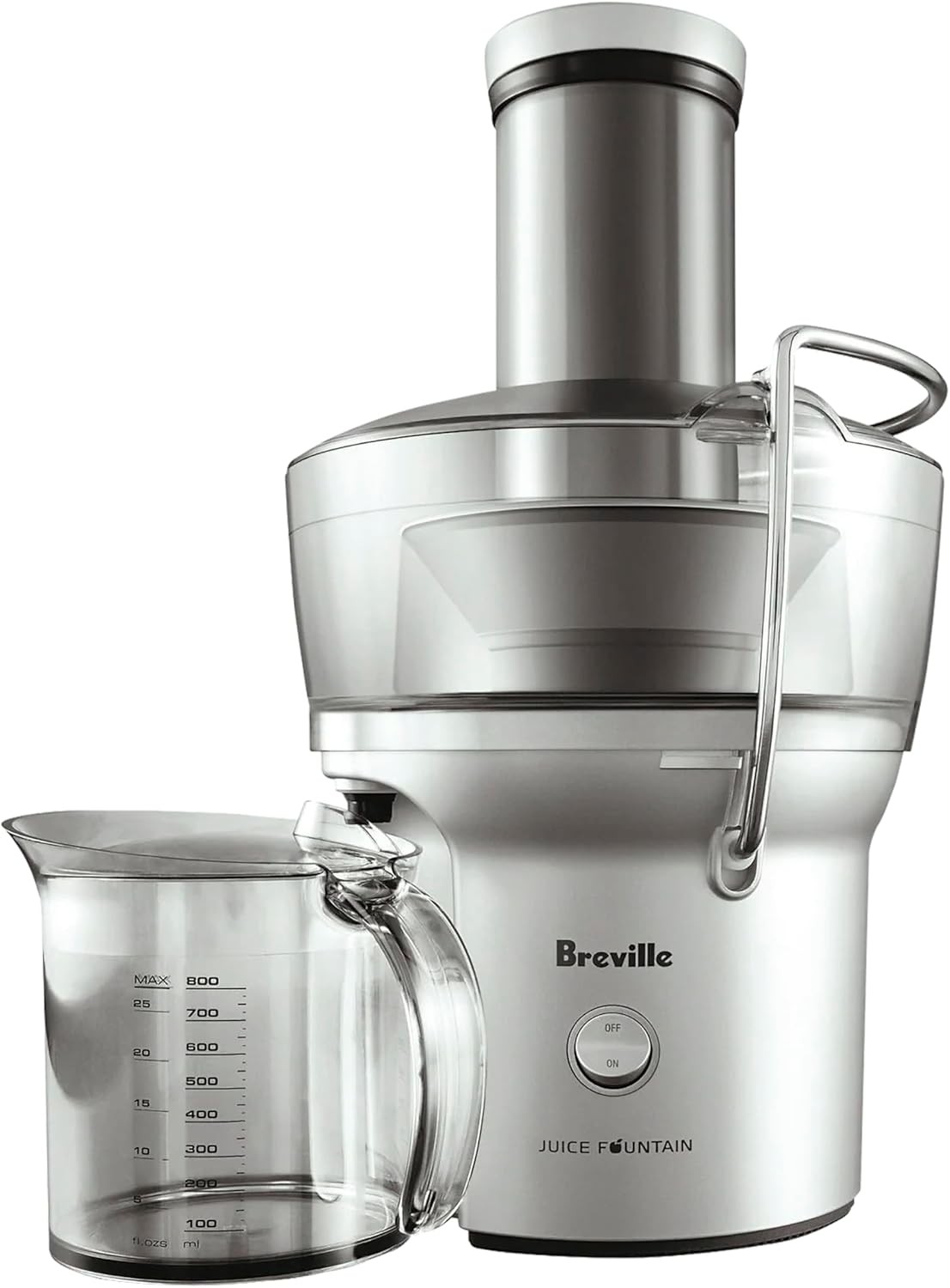 Breville BJE200XL Juice Fountain Compact Centrifugal Machine, 25 fl oz, Silver