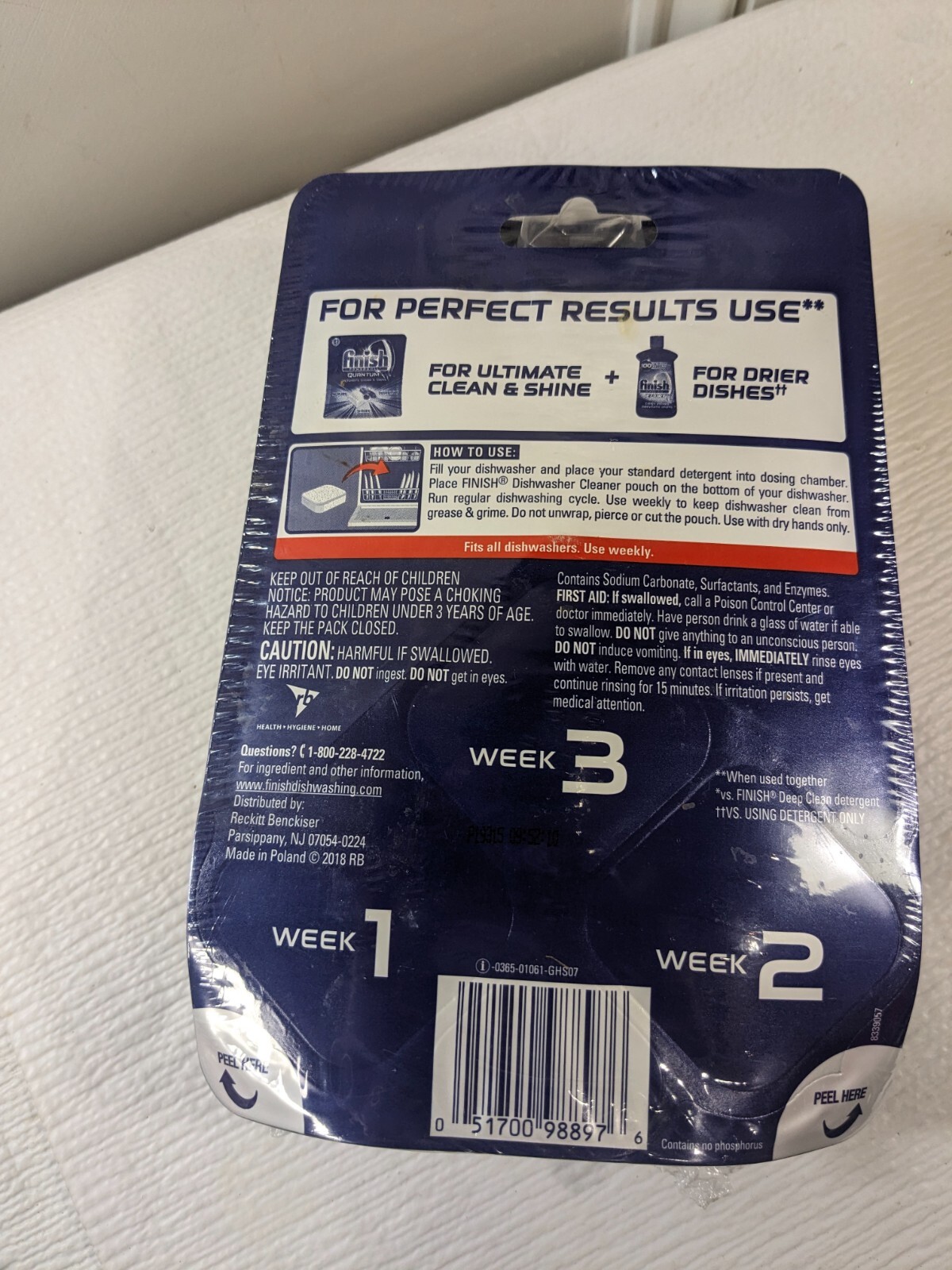 NEW Finish Dishwasher Cleaner 3 Packs 4 Tablets Per Pack(12 total) dish washer