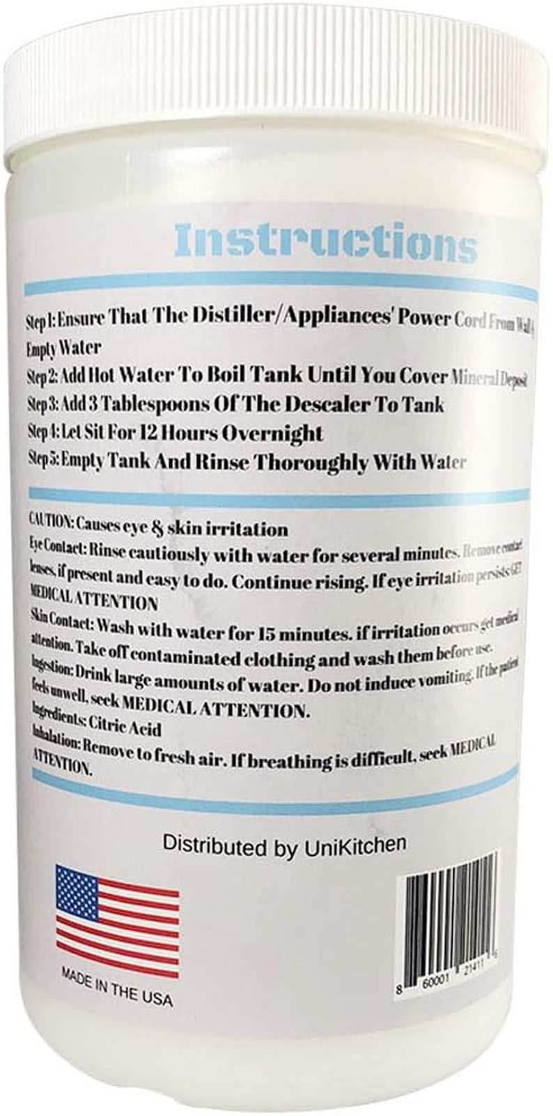 Distiller Cleaner & Descaler (2 LBS) Citric Acid – Universal Application for Wat