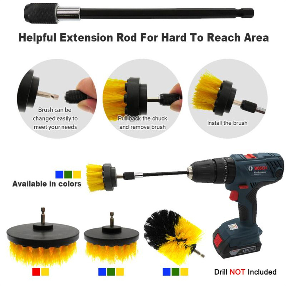 18pcs 5″ Drill Brushes for Cleaning Brush Attachment Power Scrub Home Car Tile