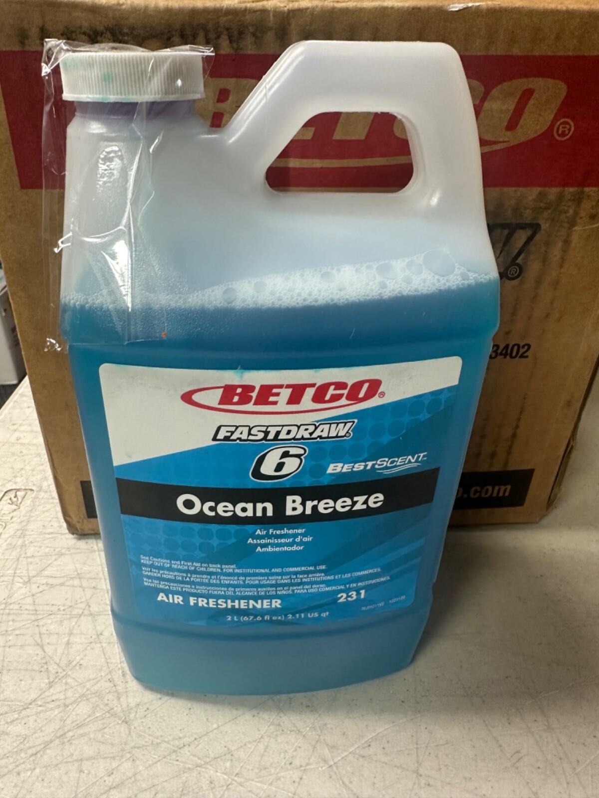 Betco BestScent Air Freshener Ocean Breeze Scent 67.6 Oz. 4/Carton 2314700