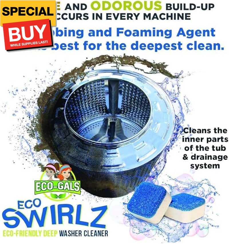 Washing Machine Cleaner and Deodorizing Tablets For Front & Top Load Washers Inc