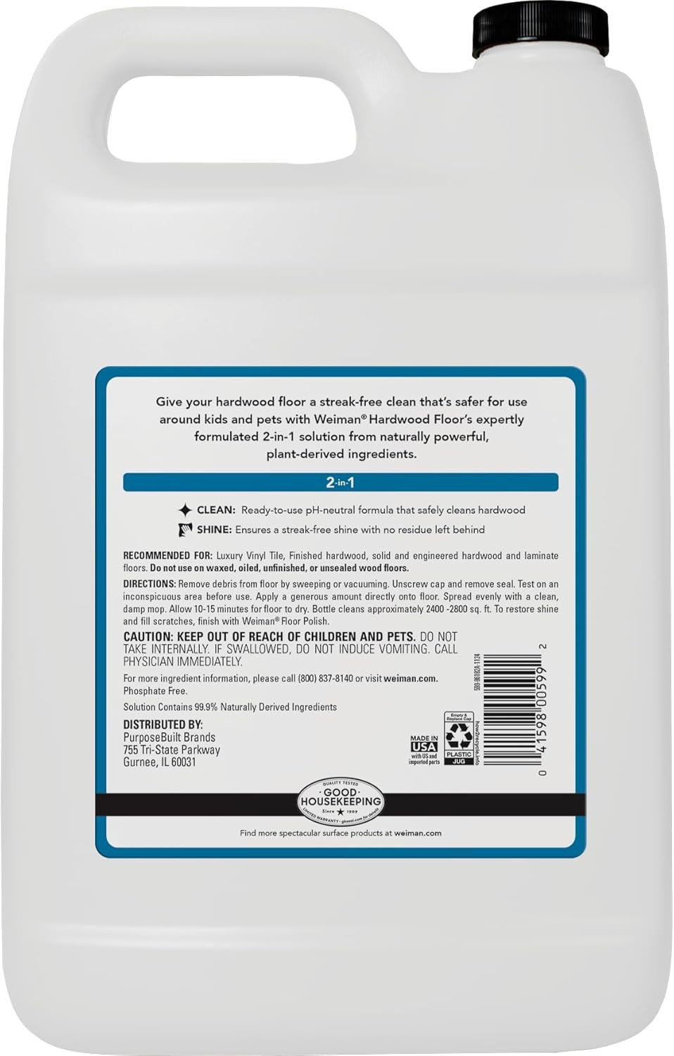 Weiman Hardwood Floor Cleaner and Polish – Cleans Vinyl Tile, Solid, Laminate, N