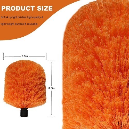 2 Pack Tw1st-On Cobweb Duster Head, Fits Standard 3/4 inch Threaded Poles, Attac