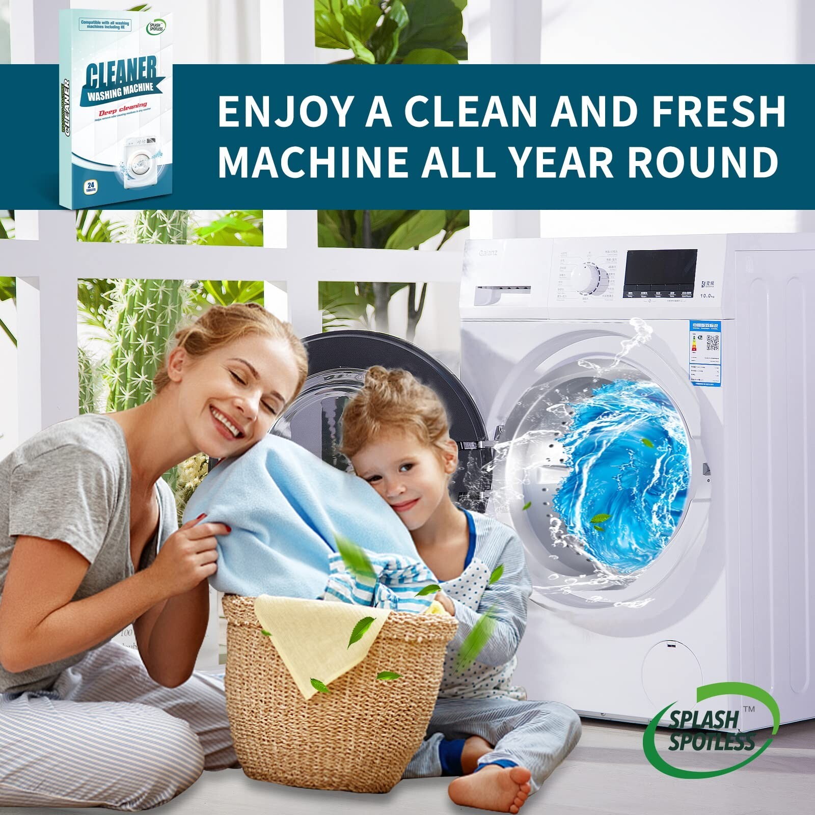 Splash Spotless Washing Machine Cleaner Deep Cleaning for HE Top Load Washers…