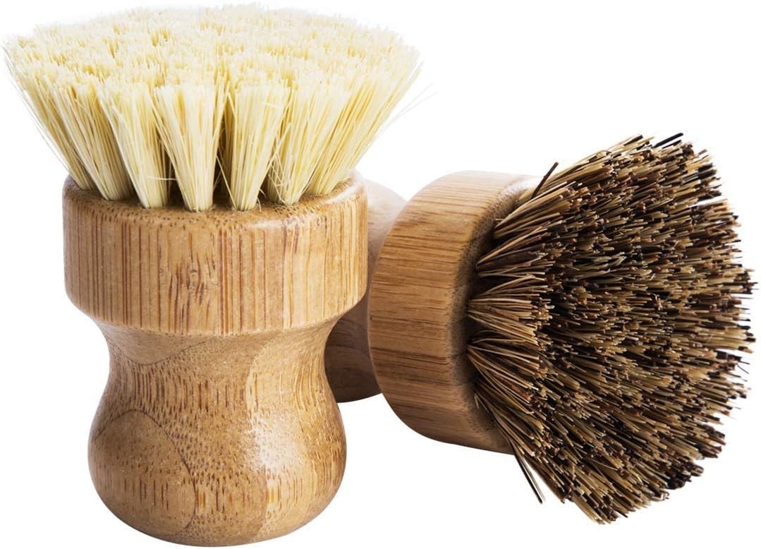 Heat-Resistant Bamboo Cleaning Brush Set – Perfect for Pots, Pans & Veggies