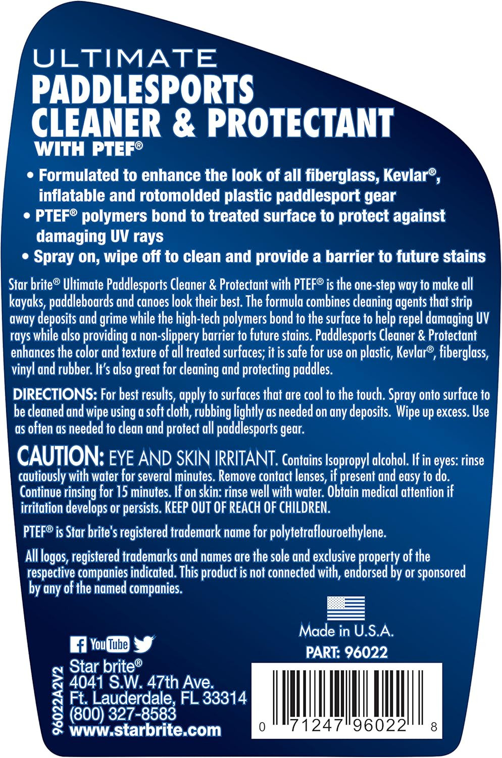 STAR BRITE Ultimate Paddlesports Cleaner & Protectant – Kayak, Canoe, Paddleboar