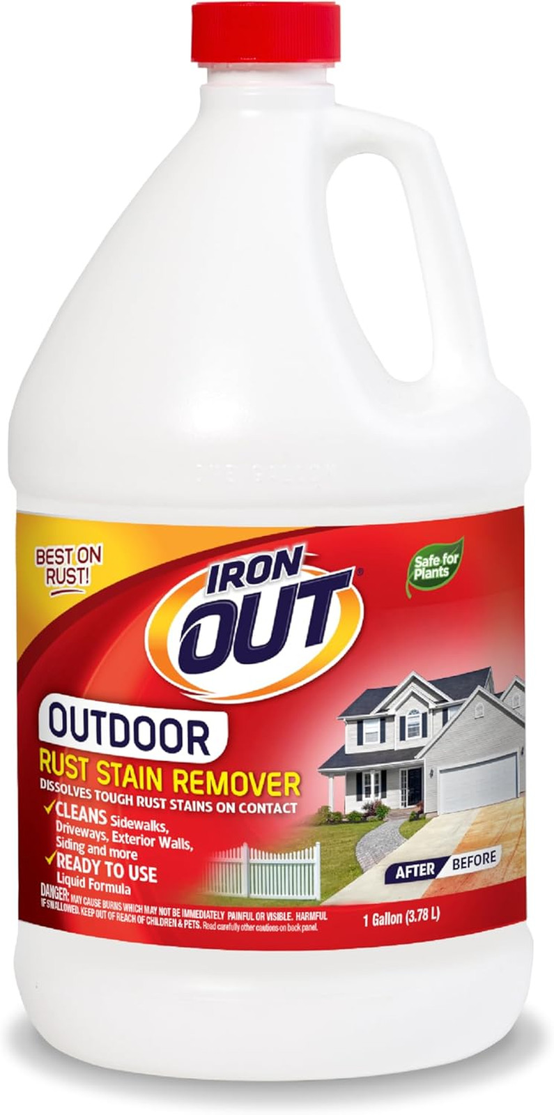 Liquid Rust Stain Remover, Pre-Mixed, Quickly Removes Rust Stains from Concrete,