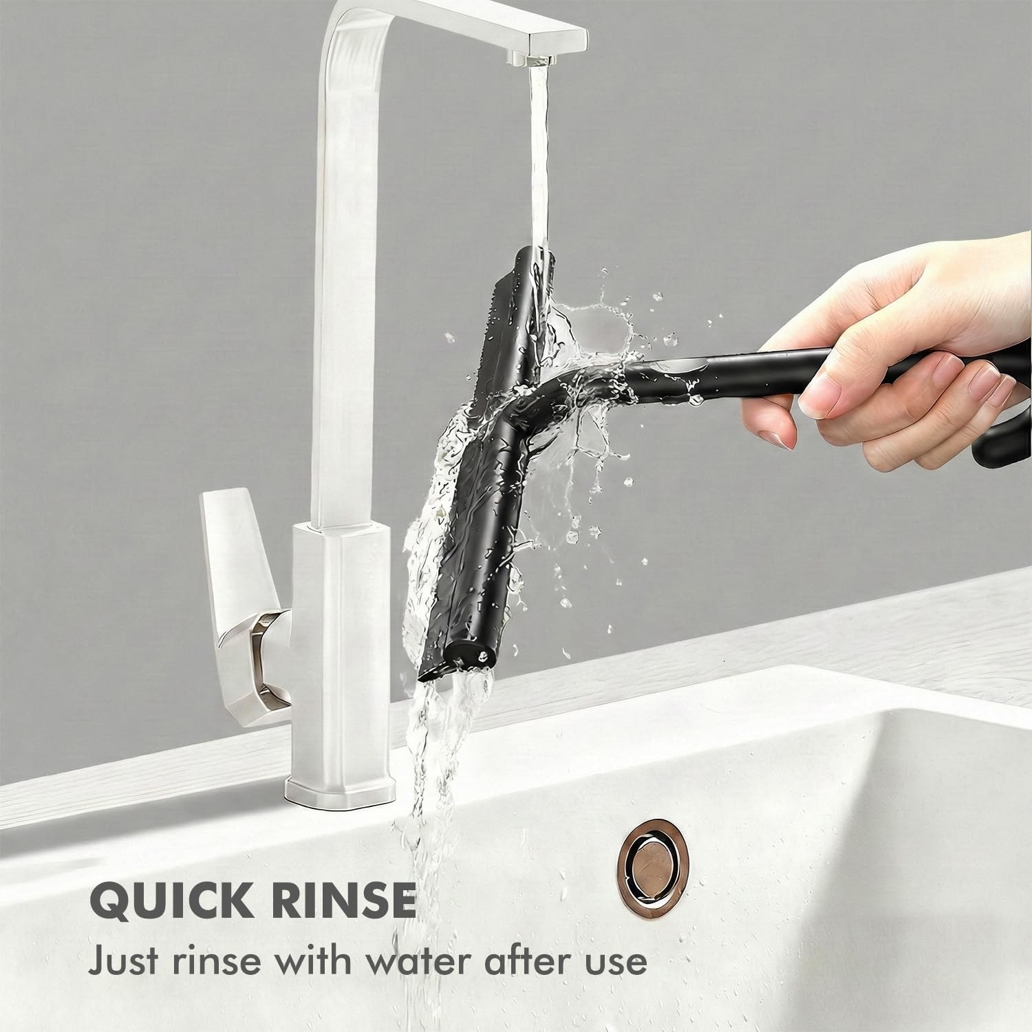 Shower Squeegee with Built-in Hook Design Bathroom Cleaner for Shower, Window