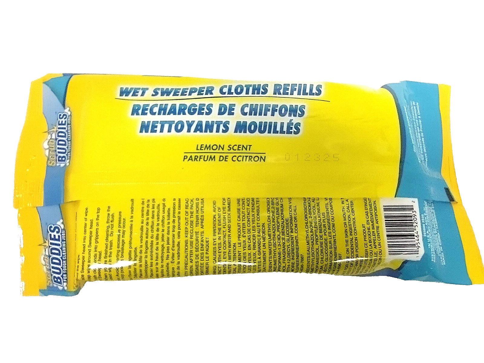 5 X 20-ct. Total Scrub Buddies Lemon Wet Sweeper Mopping Cloth Refills SEALED