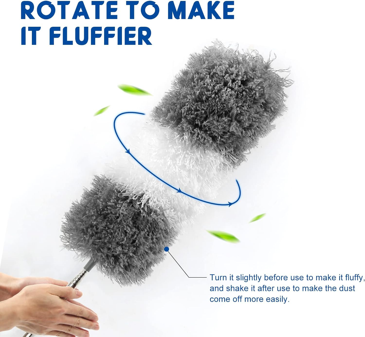 Microfiber Feather Dusters for Cleaning, Extendable Duster with 110″ Extension P