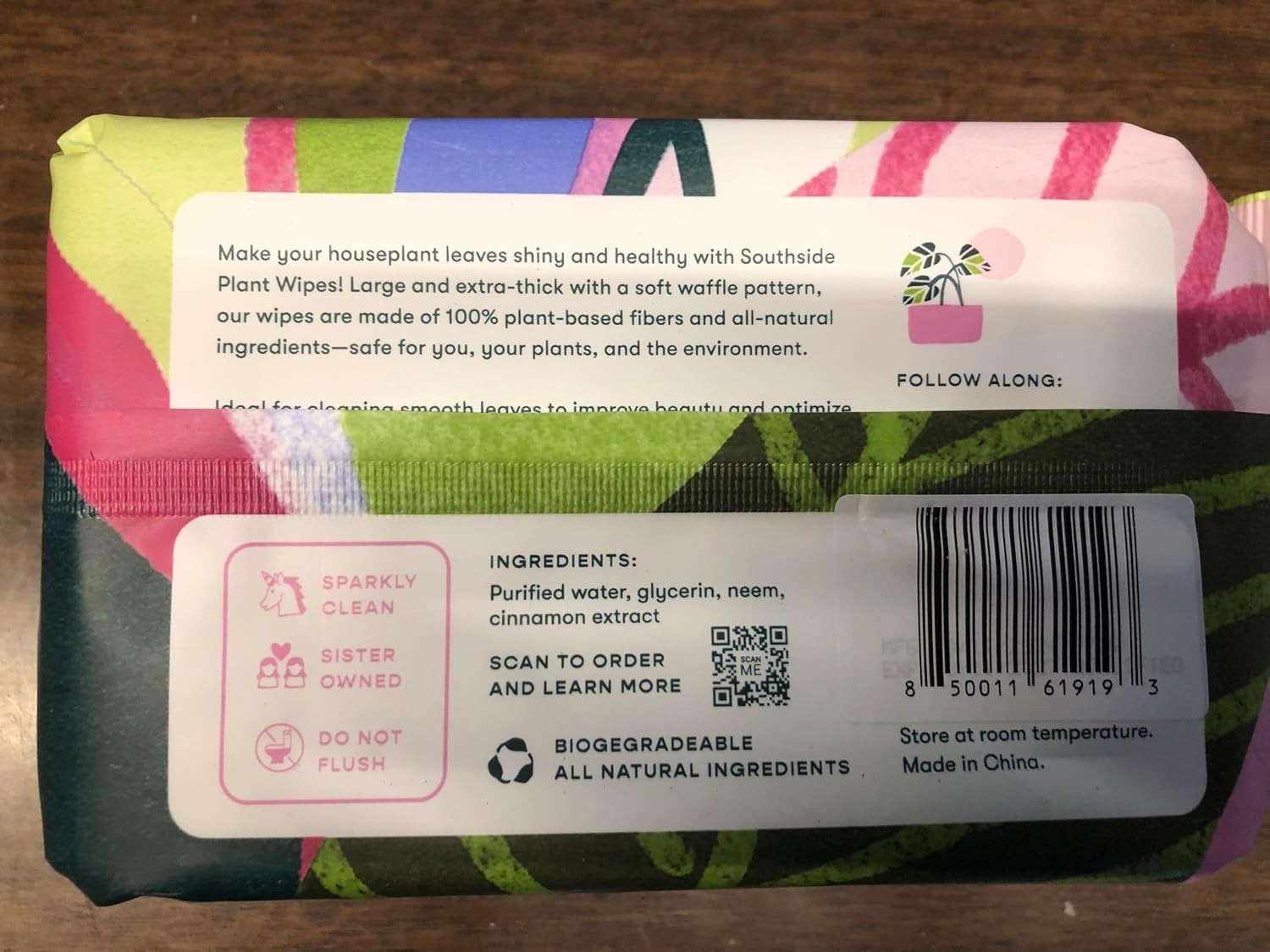 Southside Neem Oil Plant Wipes – 80 Ct Unscented Plant-Based Leaf Cleaner