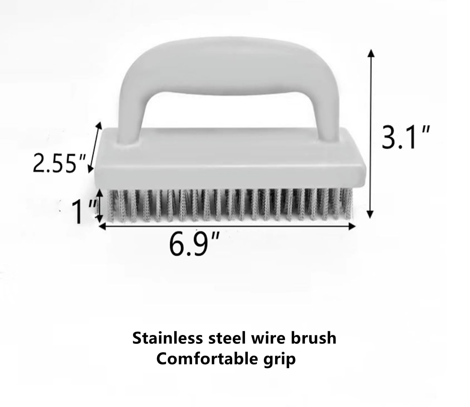 Large Heavy Duty Rust Removal Brush Stainless Steel Wire Brush 2-piece Set, 6…