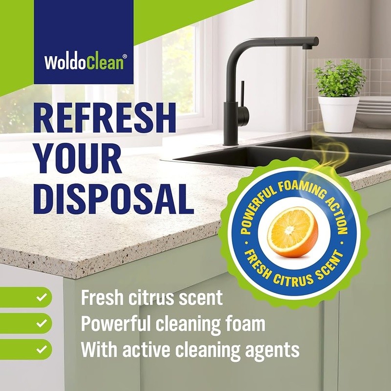 Garbage Disposal Cleaner Tablets Citrus Foam Odor Eliminator 24 Pack Fresh Sink