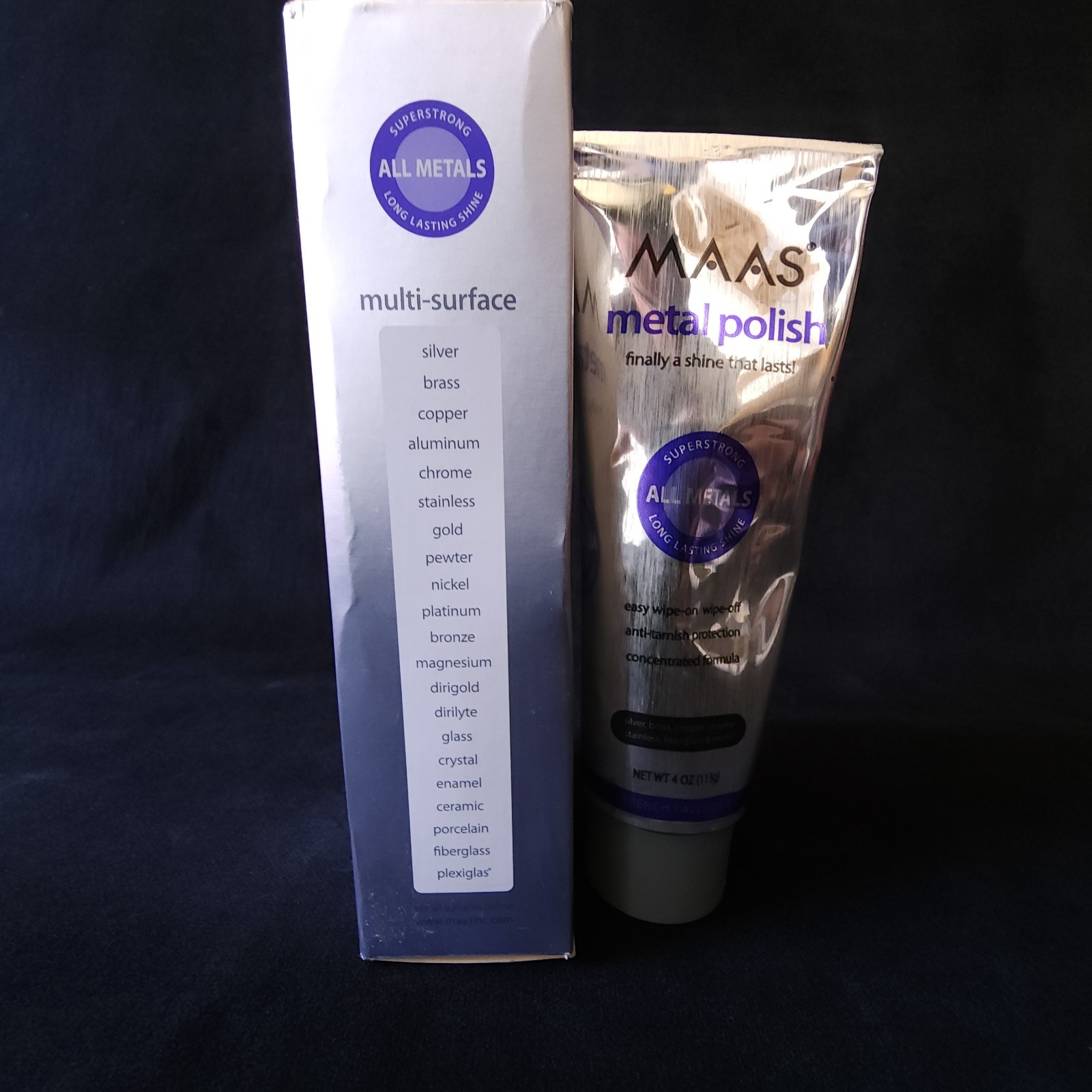 MAAS Metal Polish 4 oz French Lavender Sealed Tube Anti-Tarnish – All Metals USA
