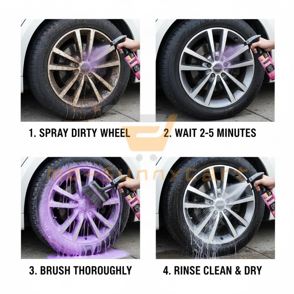 1-3Pack 270ml Powerful Wheel Cleaner Repair Polishing Car Rim Tire Cleaning Kit