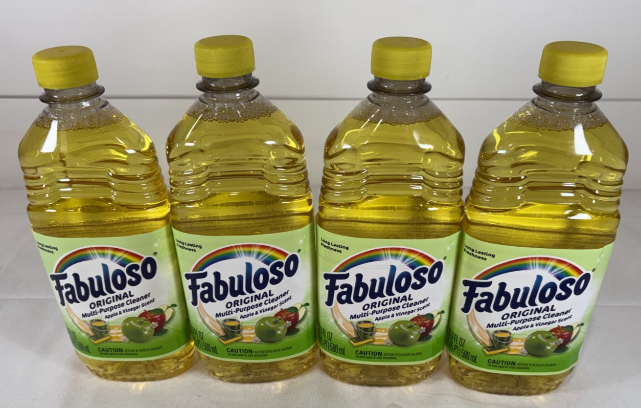 LOT – 4 Bottles Fabuloso VINEGAR APPLE All Purpose Cleaner 16.9 oz Ea Bottle NEW