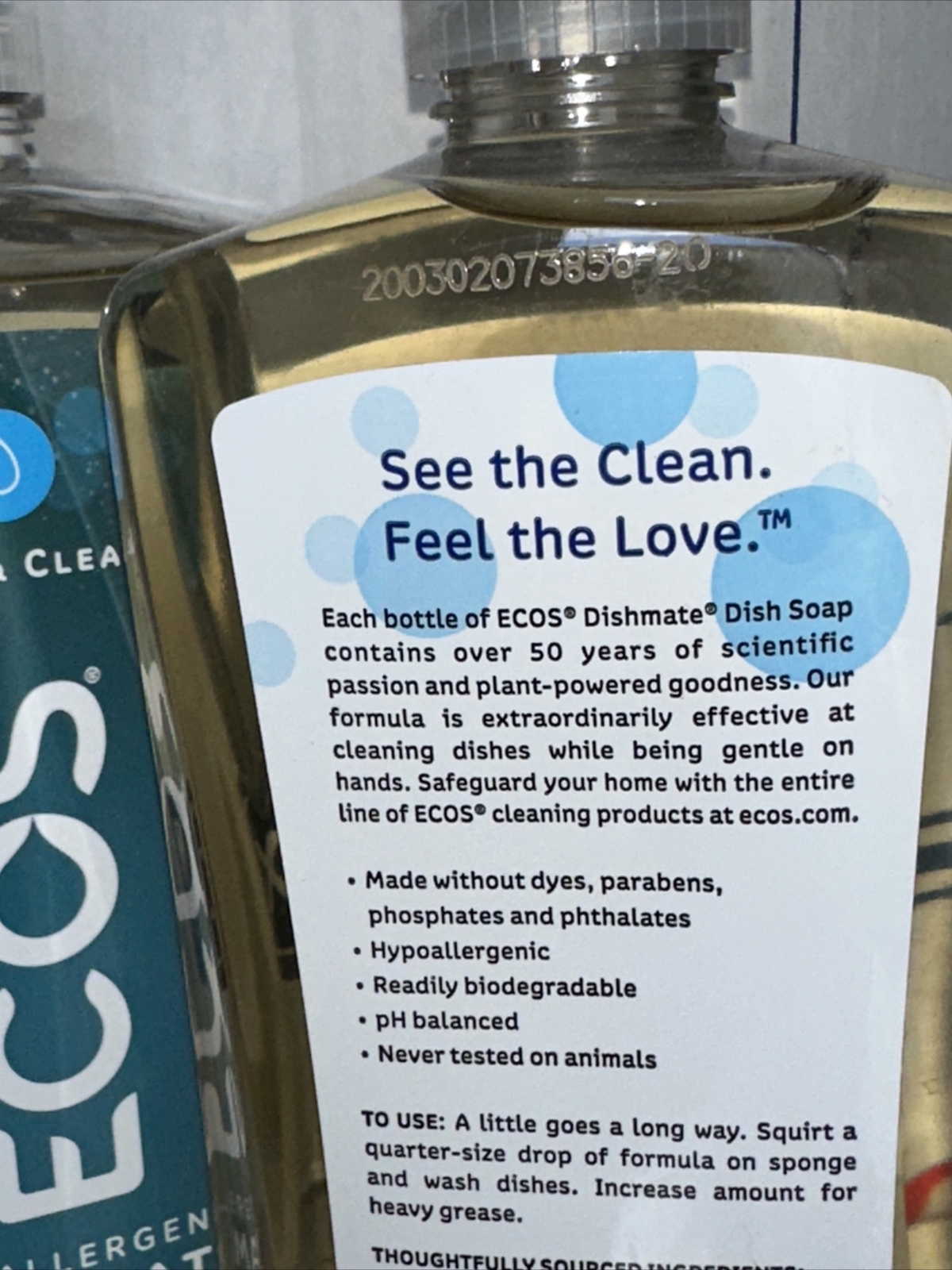 ECOS 25oz. x 2- FREE & CLEAR HYPOALLERGENIC DISHMATE