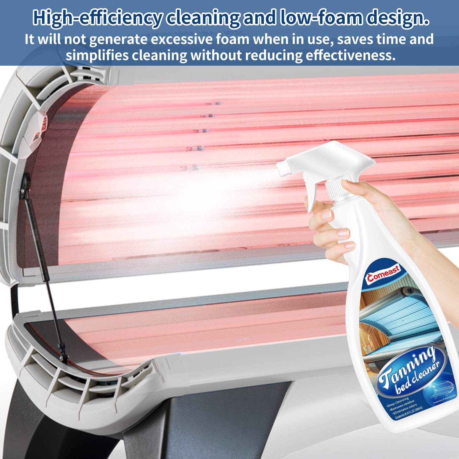 comeast Tanning Bed Cleaner for Indoor Tanning Beds, Plastic Solution Spray C…
