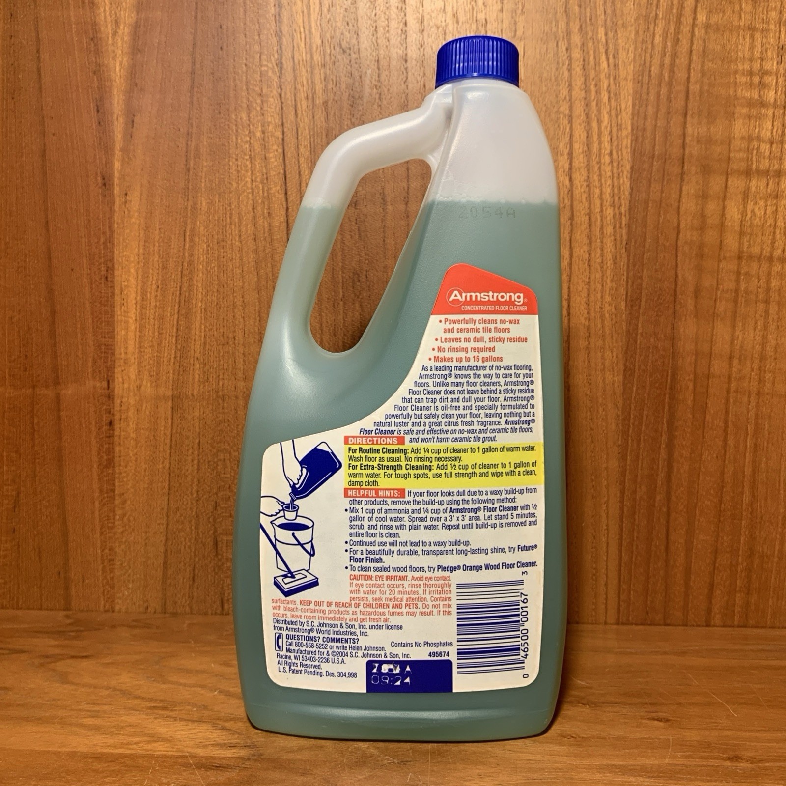 Armstrong Concentrated Floor Cleaner No Sticky Residue SC Johnson 32 Oz Citrus