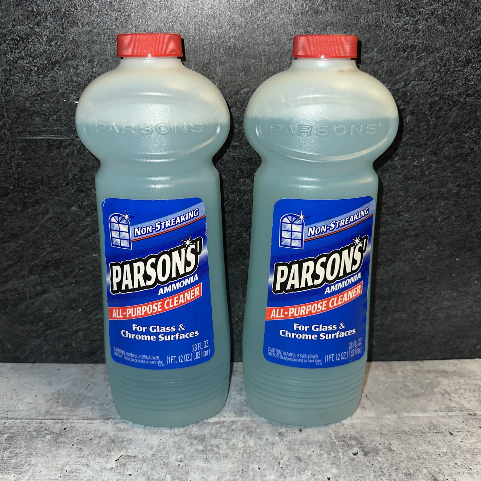2 Lot Parsons’ Ammonia All Purpose Cleaner For Glass & Chrome Surfaces 28oz