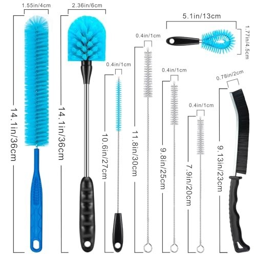 13 Pcs Bottle Brush Cleaning Set Long Handle Bottle Cleaner for Washing Narrow