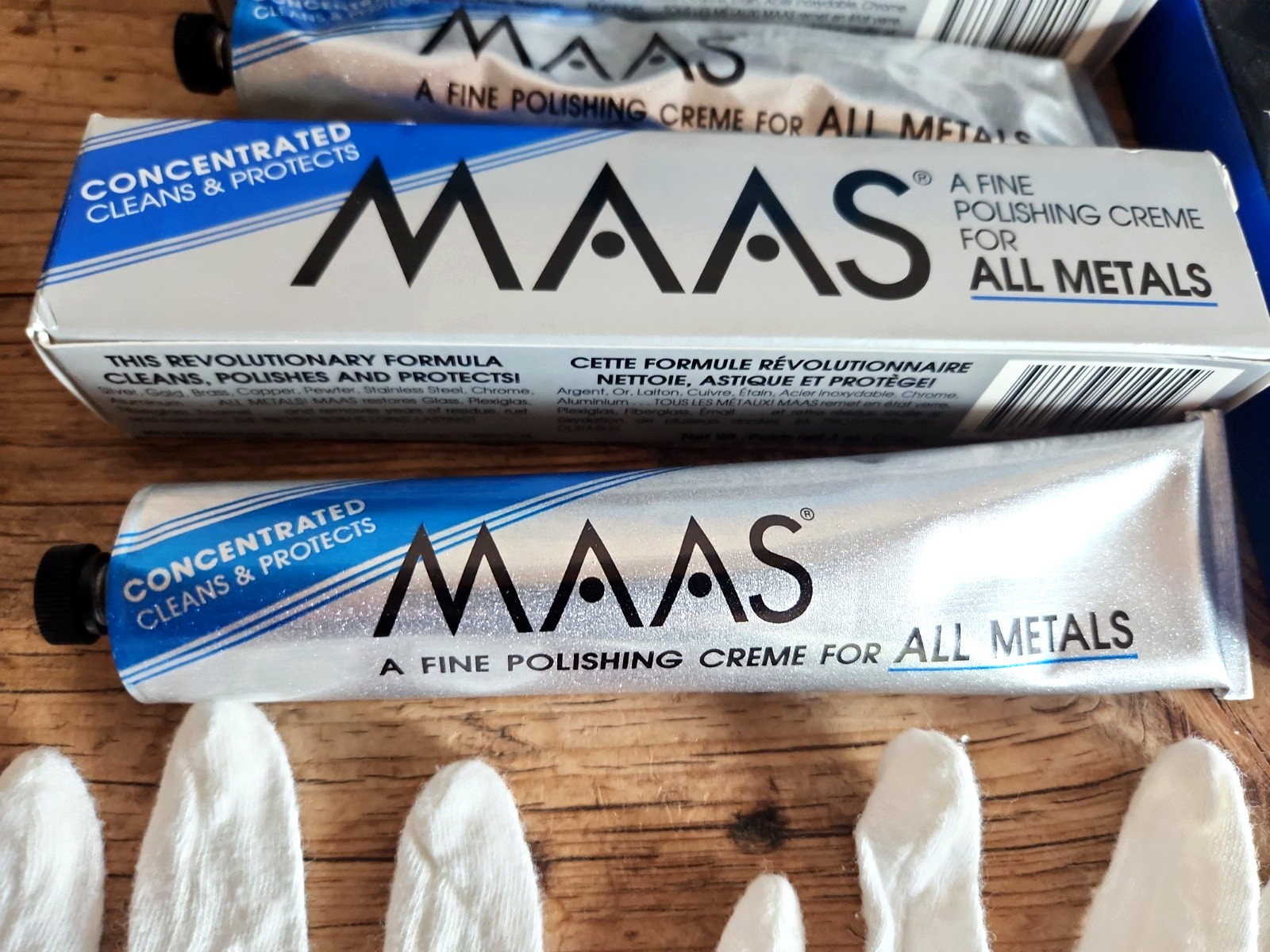 MAAS Fine Polishing Creme For All Metal Hagerty Silver Keeper Bags Gloves LOT