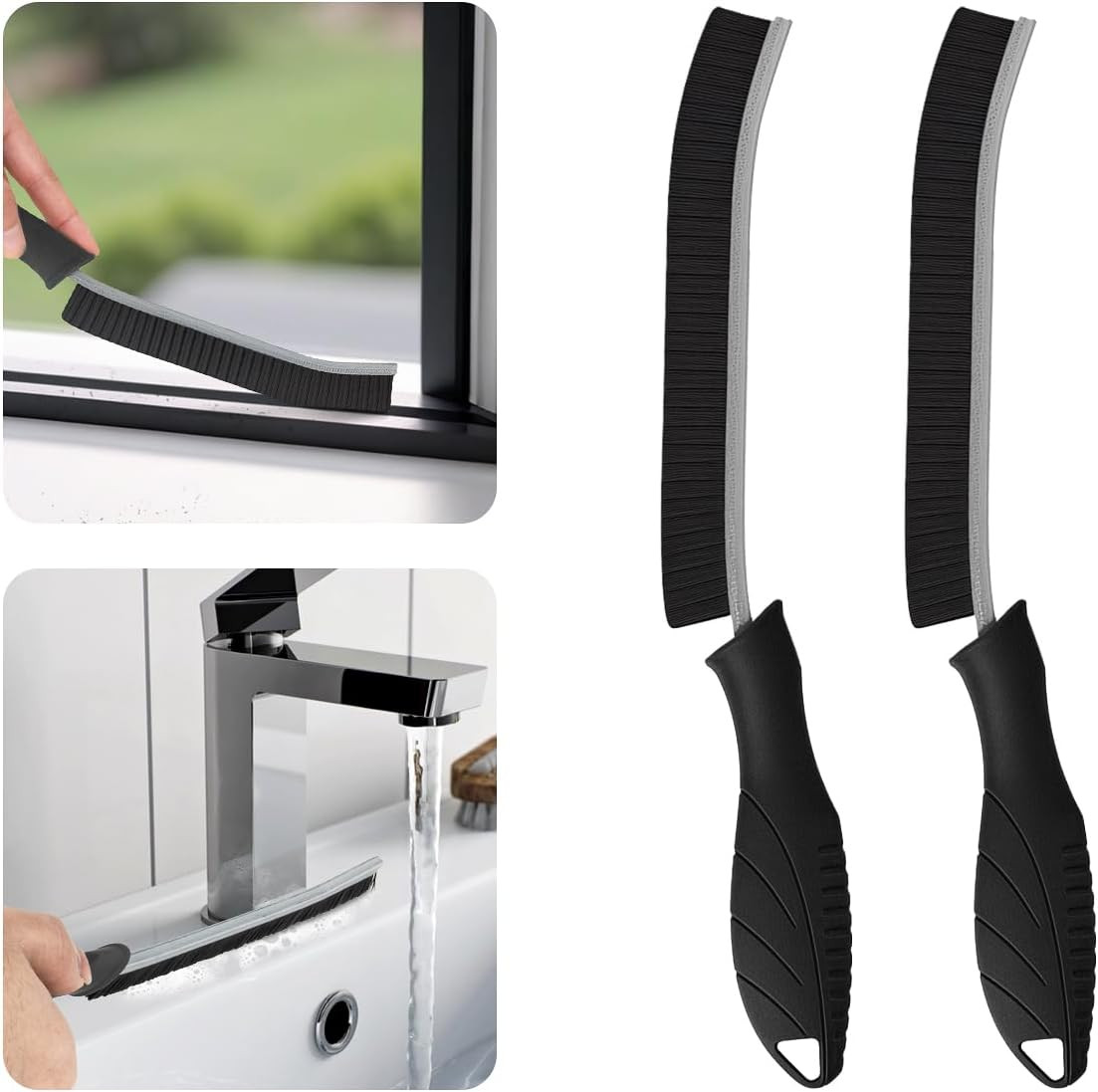 2 Pack Hard Bristle Cleaning Brush Grout Crevice Scrub Tile Bathroom Kitchen Tub