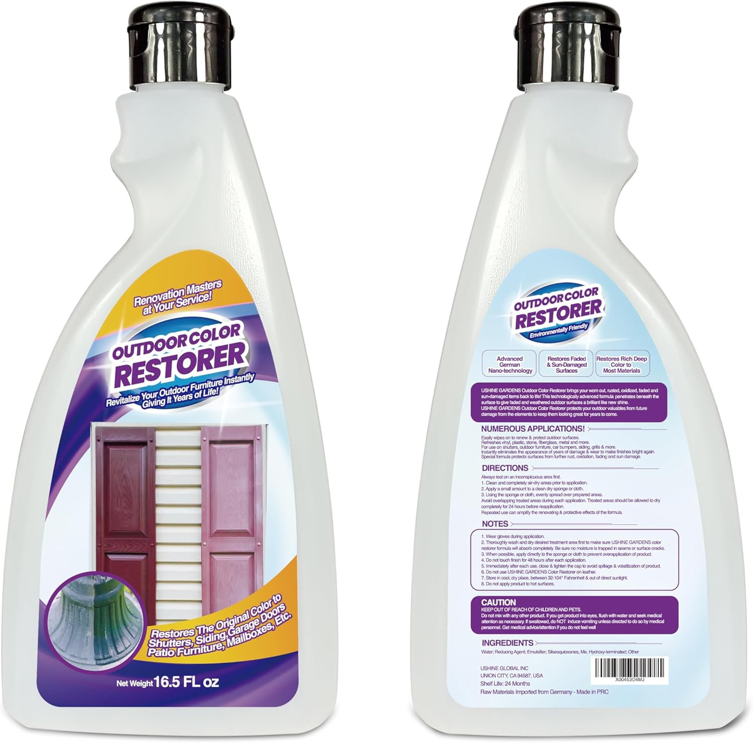 Outdoor Color Restorer Plastic Vinyl Shutter Restorer Faded Sun-Damaged and Oxid