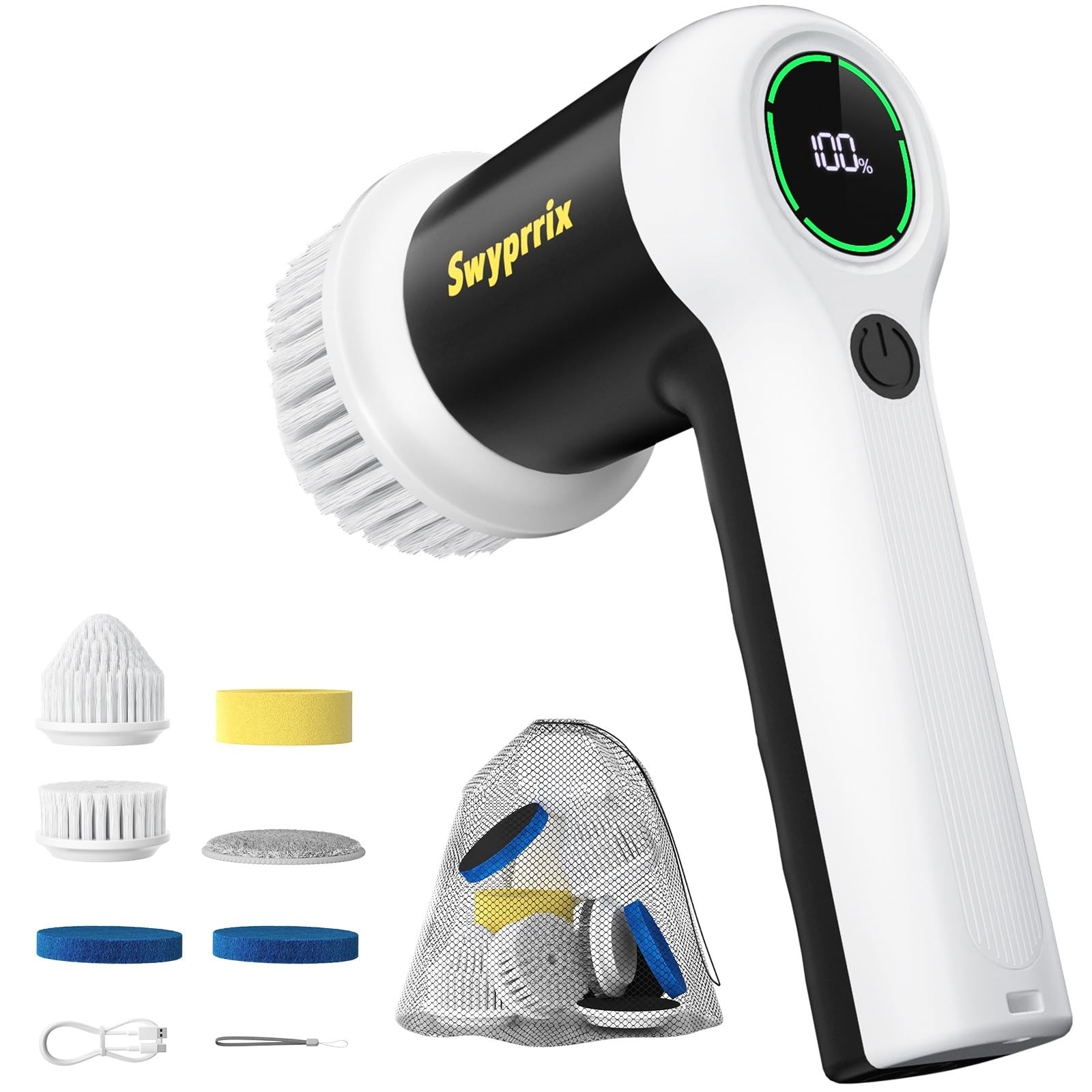 Swyprrix Electric Bathroom Cleaning Brush, Cordless Spin Scrubber Full Body W…