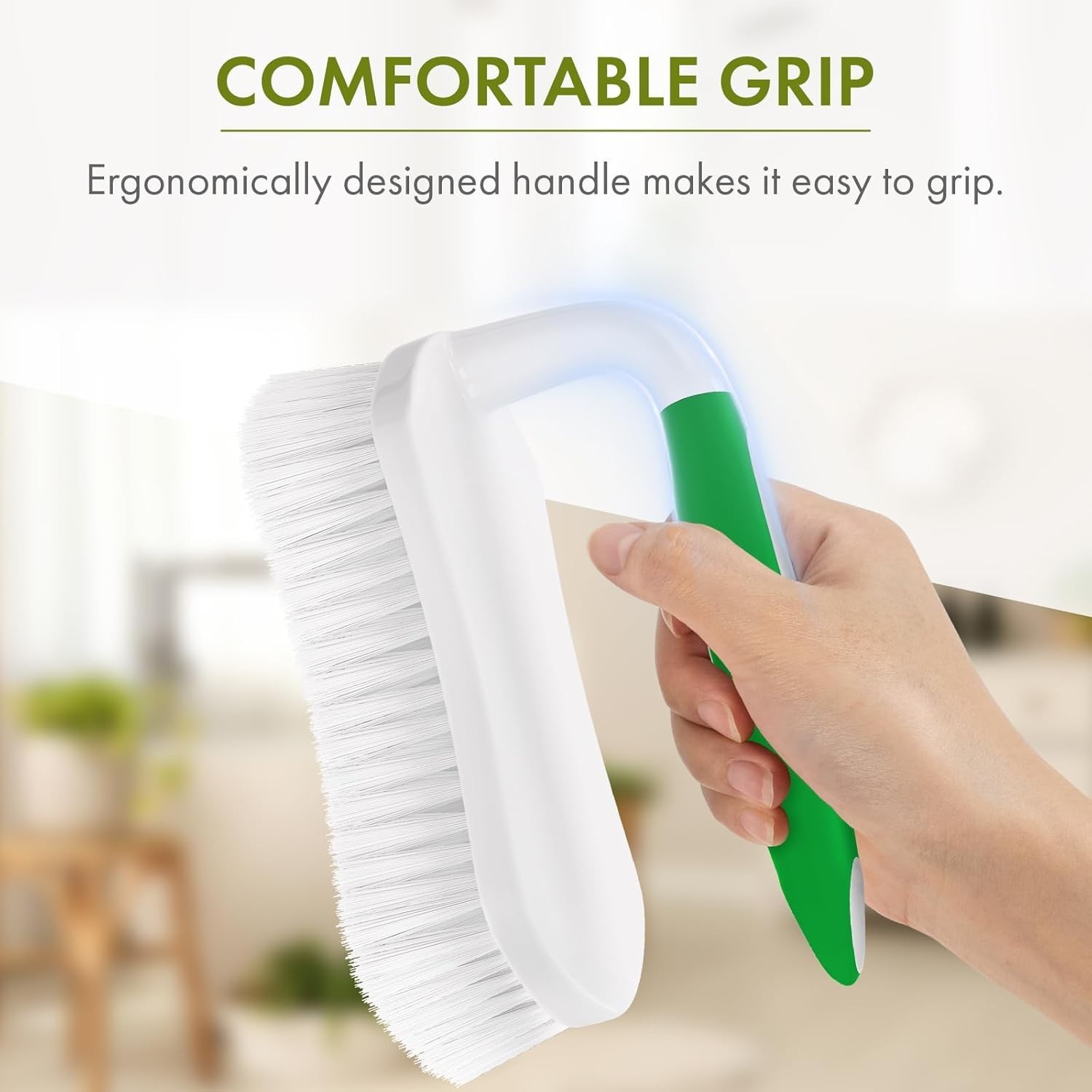 Durable Blue & Green Shower Scrub Brush – Comfort Grip & Heavy Duty Design