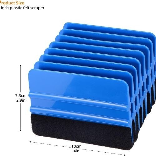 10pcs Vinyl Squeegee Felt Edge Squeegee Wallpaper Smoothing Tool Window Blue