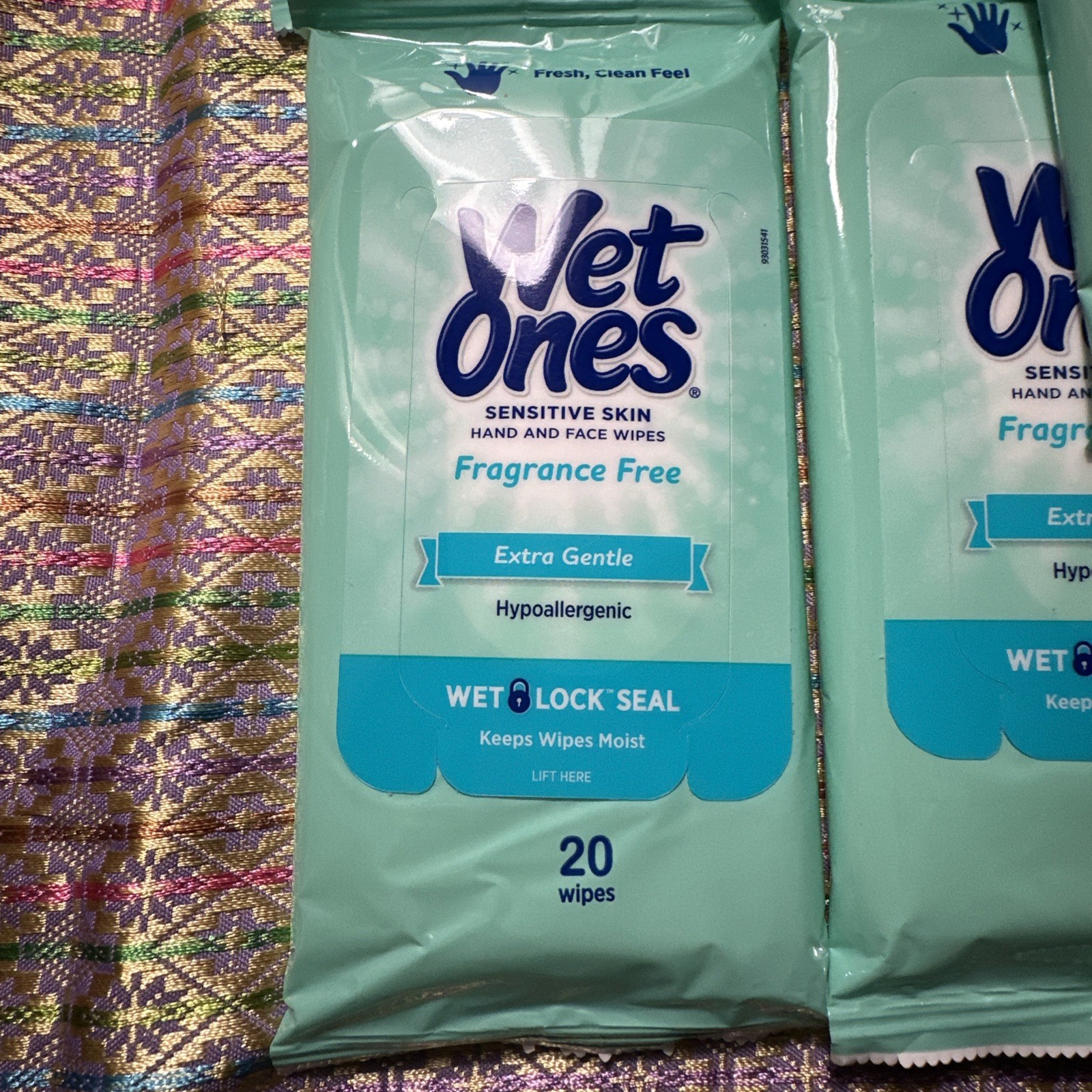 9 Wet Ones Extra Gentle Hand Wipes Fragrance Free Hypoallergenic 20 wipes Z2